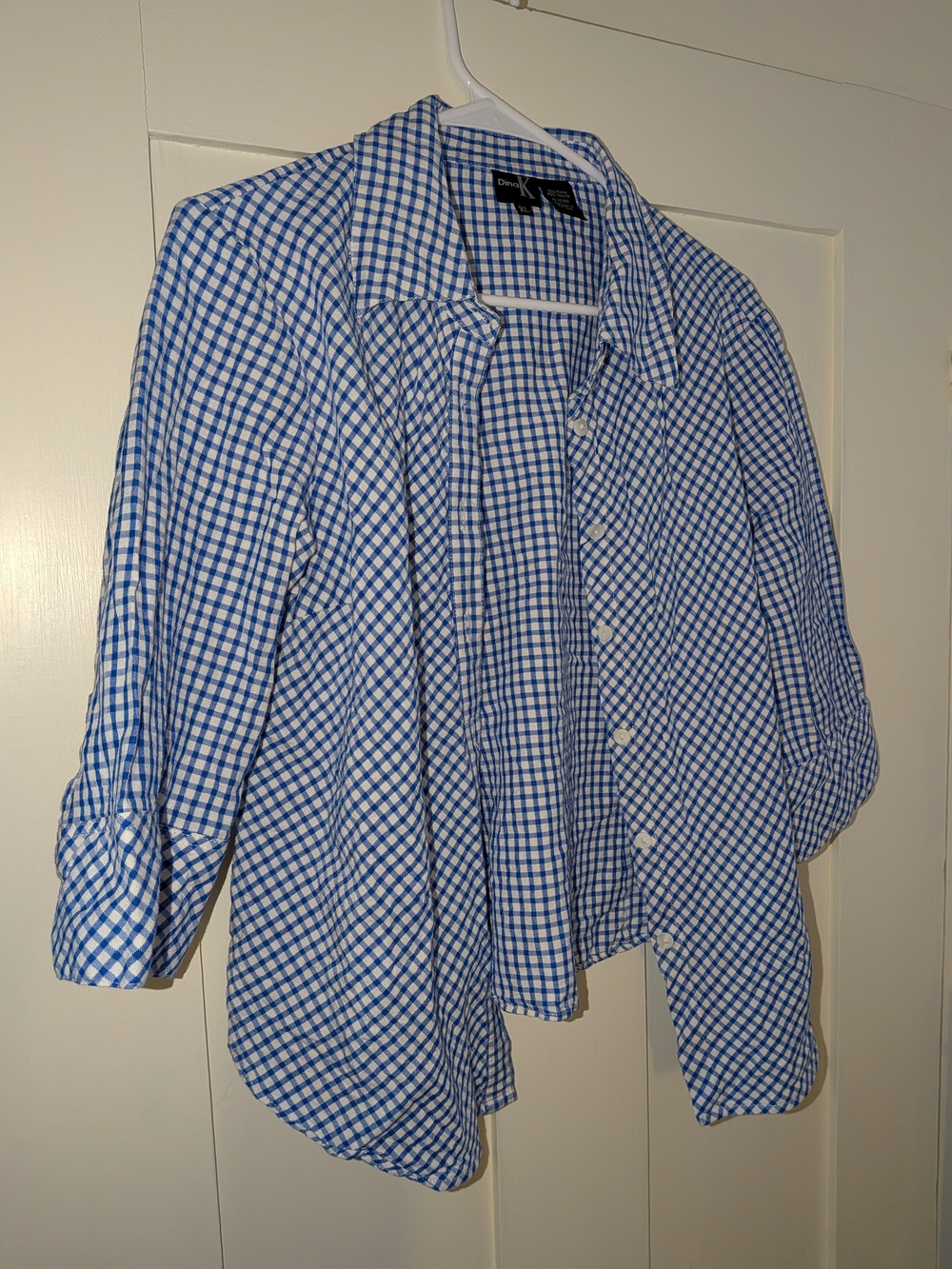 Dina K Blue Gingham Button-Down Shirt